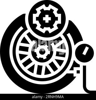 Vehicle tire safety black glyph icon Stock Vector Image & Art - Alamy
