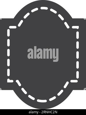 Round black tag, patch, price label, promo code badge with dashed ...