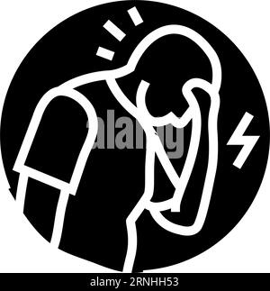 chronic pain disease symptom glyph icon vector illustration Stock Vector
