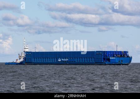 Cargo ship in the Baltic Sea Stock Photo