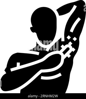 armpit hair removal male glyph icon vector illustration Stock Vector