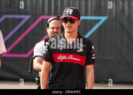 Monza, Italy. 1 Sep, 2023. Guanyu Zhou (CIN) Alfa Romeo C43, during Formula 1 Pirelli Gp d'Italia. Credit: Alessio Morgese/Alessio Morgese / E-mage / Alamy live news Stock Photo