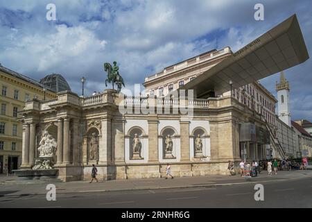 Wien, Austria - August 28, 2023: Exterior of the Albertina Museum. The Albertina is one of the most important galleries with around 65,000 drawings an Stock Photo