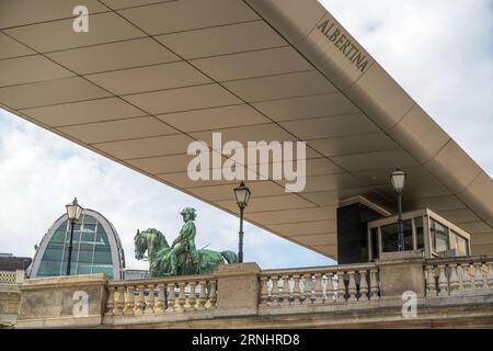 Wien, Austria - August 28, 2023: Exterior of the Albertina Museum. The Albertina is one of the most important galleries with around 65,000 drawings an Stock Photo