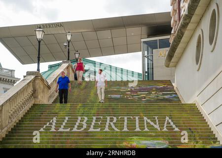 Wien, Austria - August 28, 2023: Exterior of the Albertina Museum. The Albertina is one of the most important galleries with around 65,000 drawings an Stock Photo