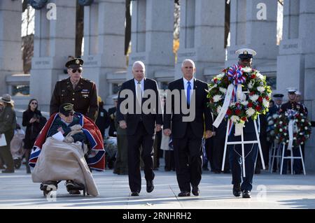 Themen der Woche Bilder des Tages USA: Gedenken an Angriff auf Pearl Harbour vor 75 Jahren (161207) -- WASHINGTON D.C., Dec. 7, 2016 -- U.S. Vice President-elect Mike Pence (2nd R), U.S. Republican Senator John McCain (3rd R) and Pearl Harbor survivor veteran Bill Flatters attend the 75th anniversary commemoration of Pearl Harbor attack, at the National World War II Memorial in Washington D.C., the United States, Dec. 7, 2016. ) U.S.-WASHINGTON D.C.-PEARL HARBOR-ANNIVERSARY COMMEMORATION YinxBogu PUBLICATIONxNOTxINxCHN   Topics the Week Images the Day USA Remembrance to Attack on Pearl Harbour Stock Photo