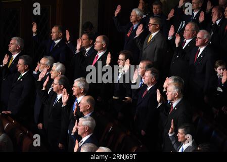 (170103) -- WASHINGTON, Jan. 3, 2017 -- Newly elected members of the House of Representatives are sworn in during the opening of the 115th U.S. Congress on Capitol Hill in Washington D.C., the United States, on Jan. 3, 2017. The 115th U.S. Congress convenes on Tuesday with Republican Paul Ryan re-elected as House Speaker as expected while outgoing Vice President Joe Biden presides over the old Senate chamber for the last time. ) U.S.-WASHINGTON D.C.-115TH U.S. CONGRESS-OPENING YinxBogu PUBLICATIONxNOTxINxCHN   Washington Jan 3 2017 newly Elected Members of The House of Representatives are swor Stock Photo