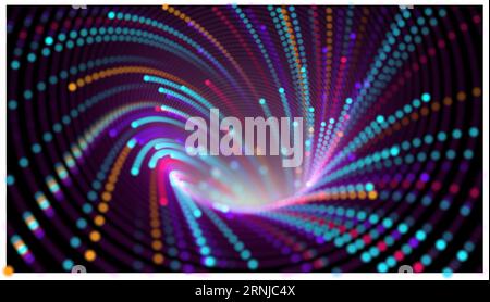 Vector illustration of high energy or data tunnel. Abstract digital background. Whirlpool of progress in science. bokeh. Stock Vector