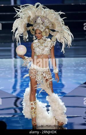 PASAY CITY, Jan. 26, 2017 -- Miss Haiti Raquel Pelissier showcases her national costume onstage during the 65th Miss Universe national costume show in Pasay City, the Philippines, Jan. 26, 2017. Contestants from various countries and regions are in the Philippines for the 65th Miss Universe pageant. ) (zy) PHILIPPINES-MANILA-MISS UNIVERSE-PRELIMINARY SHOW RouellexUmali PUBLICATIONxNOTxINxCHN   Pasay City Jan 26 2017 Miss HAITI Raquel Pelissier showcases her National costume onstage during The 65th Miss Universe National costume Show in Pasay City The Philippines Jan 26 2017 Contestants from Va Stock Photo