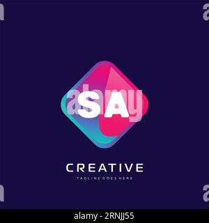 initial logo With Colorful template vector Stock Vector