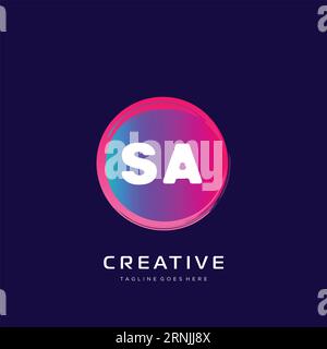 initial logo With Colorful template vector Stock Vector
