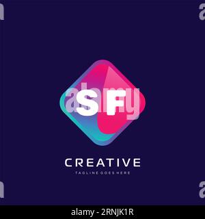 initial logo With Colorful template vector Stock Vector
