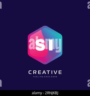 initial logo With Colorful template vector Stock Vector