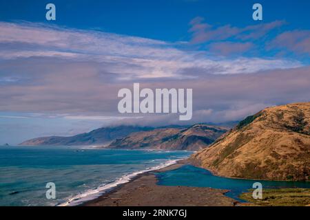 Mouth of the Mattole River, Cape Mendocino, King Range National Conservation Area, Lost Coast, Humboldt County, California Stock Photo