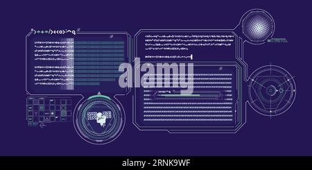 Design elements for infographic of sci-fi communication. Stock Vector