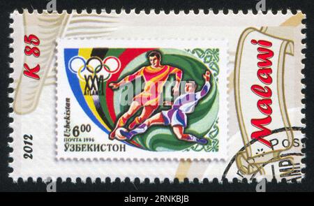 MALAWI - CIRCA 2012: stamp printed by Malawi, shows Football, circa 2012 Stock Photo