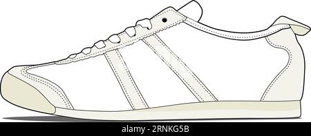 Vintage Tennis Sneaker Shoe Design Template Stock Vector