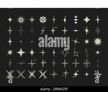 Free Vector  Glitter star sticker set vector