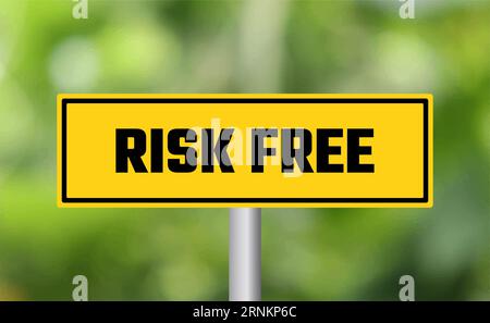 Risk free road sign on cloudy sky background Stock Photo - Alamy