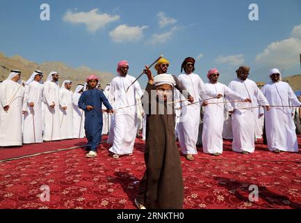 (170419) -- DUBAI, April 19, 2017 -- Local residents attend a traditional wedding ceremony on mountain Jebal Jais in Ras Al Khaimah, United Arab Emirates (UAE), March 10, 2017. The UAE, located at the intersection of the Belt and Road Initiative, is an important partner for China to promote the Belt and Road Initiative. )(gl) UAE-BELT AND ROAD INITIATIVE-SCENERY LixZhen PUBLICATIONxNOTxINxCHN   Dubai April 19 2017 Local Residents attend a Traditional Wedding Ceremony ON Mountain  Jais in Ras Al Khaimah United Arab Emirates UAE March 10 2017 The UAE Located AT The intersection of The Belt and R Stock Photo
