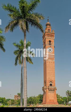 Vintage Husainabad Clock Tower is located in the Lucknow city in 1881 by Hussainabad Trust Lucknow; Uttar Pradesh; India; Asia. Stock Photo