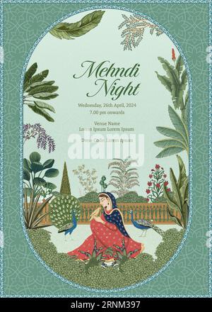 Traditional Asian, Indian and Pakistani Mehndi invitations