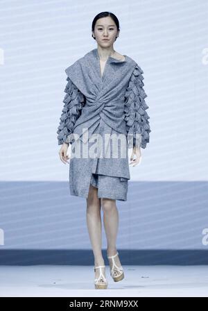 (170518) -- BEIJING, May 18, 2017 -- A model presents a creation designed by graduates of Sino-French IFA Institute of Fashion Designer of Shanghai University of Engineering Science at the China Graduate Fashion Show in Beijing, capital of China, May 18, 2017. ) (lb) CHINA-BEIJING-CHINA GRADUATE FASHION SHOW (CN) ChenxJianli PUBLICATIONxNOTxINxCHN   Beijing May 18 2017 a Model Presents a Creation designed by graduates of SINO French IFA Institute of Fashion Designers of Shanghai University of Engineering Science AT The China Graduate Fashion Show in Beijing Capital of China May 18 2017 LB Chin Stock Photo