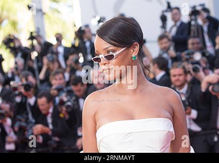 (170519) -- CANNES (FRANCE), May 19, 2017 -- Singer Rihanna poses on the red carpet for the screening of the film Okja in competition at the 70th Cannes International Film Festival in Cannes, France, on May 19, 2017. ) FRANCE-CANNES-INTERNATIONAL FILM FESTIVAL-OKJA XuxJinquan PUBLICATIONxNOTxINxCHN   Cannes France May 19 2017 Singer Rihanna Poses ON The Red Carpet for The Screening of The Film  in Competition AT The 70th Cannes International Film Festival in Cannes France ON May 19 2017 France Cannes International Film Festival  XuxJinquan PUBLICATIONxNOTxINxCHN Stock Photo