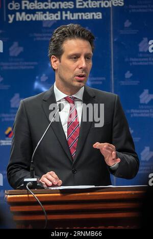 (170520) -- QUITO, May 20, 2017 -- Ecuadorian Foreign Minister Guillaume Long addresses a press conference in Quito, capital of Ecuador, on May 19, 2017. Britain should allow WikiLeaks founder Julian Assange to go out of Ecuador s embassy in London to take up asylum in the South American country, Ecuadorian Foreign Minister Guillaume Long said on Friday. Str) (ma) (da) (gj) ECUADOR-QUITO-ASSANGE e Str PUBLICATIONxNOTxINxCHN   Quito May 20 2017 Ecuadorian Foreign Ministers Guillaume Long addresses a Press Conference in Quito Capital of Ecuador ON May 19 2017 Britain should Allow wikileaks Found Stock Photo