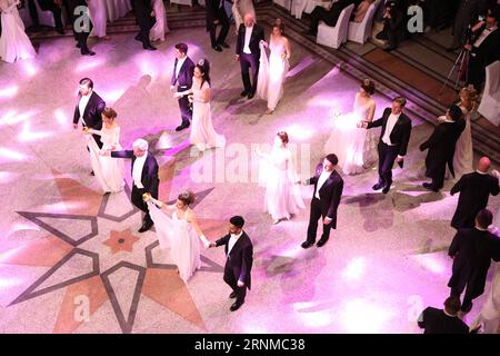 (170521) -- SARAJEVO, May 21, 2017 -- Dance couples dance the waltz during the First Austrian Ball inside the City Hall in Sarajevo, Bosnia and Herzegovina (BiH), on May 20, 2017. The ball is dedicated to dance and friendship between BiH and Austria and it is the first event of its kind in Sarajevo. )(gl) BOSNIA AND HERZEGOVINA-SARAJEVO-AUSTRIAN BALL HarisxMemija PUBLICATIONxNOTxINxCHN   Sarajevo May 21 2017 Dance Couples Dance The Waltz during The First Austrian Ball Inside The City Hall in Sarajevo Bosnia and Herzegovina BIH ON May 20 2017 The Ball IS dedicated to Dance and friendship betwee Stock Photo