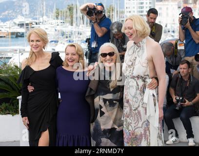 (170523) -- CANNES, May 23, 2017 -- Actresses Nicole Kidman, Elisabeth Moss, director Jane Campion, actress Gwendoline Christie (From L to R) pose for a photocall of Top Of The Lake: China Girl during the 70th Cannes Film Festival in Cannes, France, on May 23, 2017. ) (dtf) FRANCE-CANNES-70TH CANNES FILM FESTIVAL-TOP OF THE LAKE XuxJinquan PUBLICATIONxNOTxINxCHN   Cannes May 23 2017 actresses Nicole Kidman Elisabeth Moss Director Jane Campion actress Gwendoline Christie from l to r Pose for a photo call of Top of The Lake China Girl during The 70th Cannes Film Festival in Cannes France ON May Stock Photo