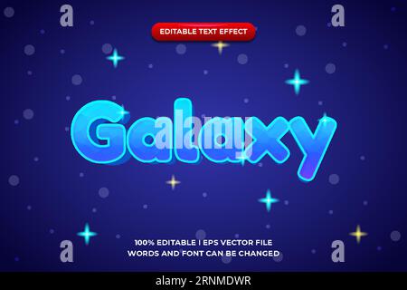 editable text effects Galaxy Stock Vector