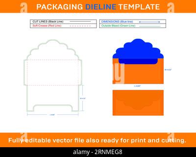 Gift Packet, Seed Packet Envelope Die line Template SVG, Ai, EPS, PDF, DXF, JPG, PNG File Stock Vector