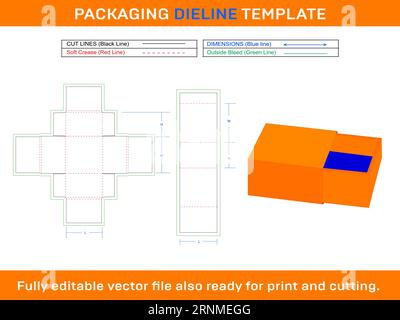 Match Box Crafts, Die line Template Stock Vector