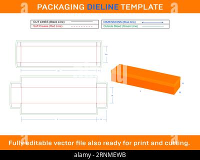 Jewellery Box, Match Box, Gift Box Die line Template Stock Vector