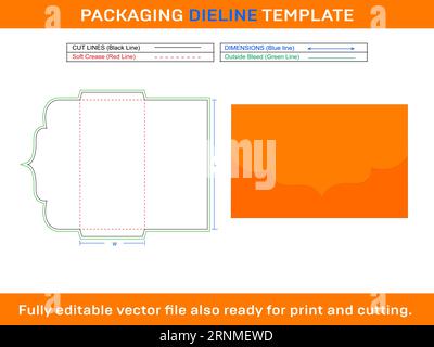 Envelope Die line Template, SVG, EPS, PDF, Ai, DXF, PNG, JPEG Stock Vector