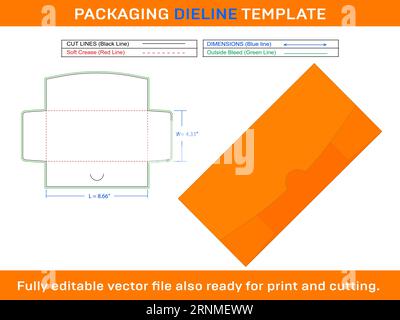 Blank Lock Envelope, Die line Template, SVG, EPS, PDF, Ai, PNG, JPEG Stock Vector