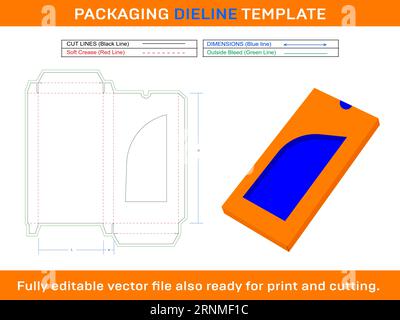 Chocolate Box, Die line Template Stock Vector