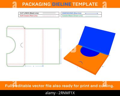 cardholder Envelope, Die line Template, SVG, EPS, PDF, DXF, Ai, PNG, JPEG Stock Vector
