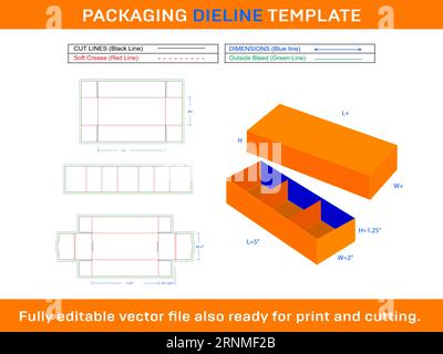 Chocolate Lid With Insert Dieline Template Stock Vector