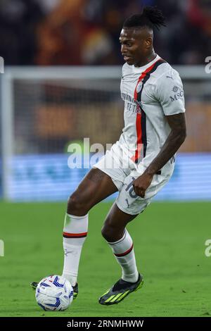 AC Milan's Rafael Leao controls the ball during the Serie A soccer ...