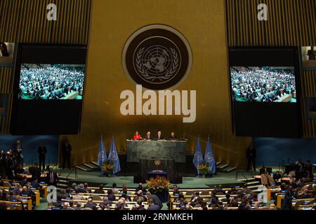 (170601) -- NEW YORK, June 1, 2017 -- File photo taken on April 22, 2016 shows signing ceremony of Paris Agreement at the United Nations headquarters in New York. U.S. President Donald Trump announced U.S. withdrawal from Paris Agreement on climate change on June 1, 2017. ) U.S.-PARIS AGREEMENT-WITHDRAWAL-FILE LixMuzi PUBLICATIONxNOTxINxCHN   New York June 1 2017 File Photo Taken ON April 22 2016 Shows Signing Ceremony of Paris Agreement AT The United Nations Headquarters in New York U S President Donald Trump announced U S Withdrawal from Paris Agreement ON CLIMATE Change ON June 1 2017 U S P Stock Photo