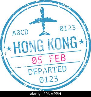 International airport departure stamp. Grunge round sign Stock Vector