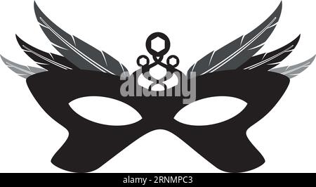 Black mask silhouette. Classic venetian festival symbol Stock Vector