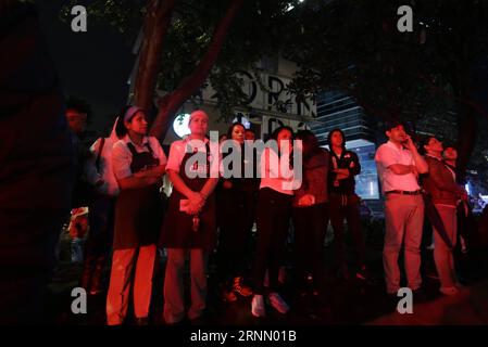 (170618) -- BOGOTA, June 18, 2017 -- People gather outside the Andino shopping mall after a blast, in Bogota, capital of Colombia, on June 17, 2017. A strong blast rocked a shopping mall in Colombia s capital Saturday, killing one and injuring 11 others, local media reported. COLPRENSA) (cp) (ce) (zxj) NO SALES-NO ARCHIVE EDITORIAL USE ONLY COLOMBIA OUT COLOMBIA-BOGOTA-SHOPPING MALL-BLAST e COLPRENSA PUBLICATIONxNOTxINxCHN   Bogota June 18 2017 Celebrities gather outside The Andino Shopping Mall After a Blast in Bogota Capital of Colombia ON June 17 2017 a Strong Blast Rocked a Shopping Mall i Stock Photo