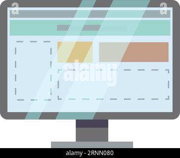 Computer screen with website layout. Web design app Stock Vector