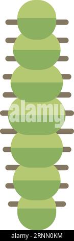 Catterpillar flat icon. Green larva. Maggot symbol Stock Vector