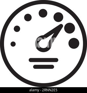 Gauge icon. Linear round meter. Speedometer symbol Stock Vector
