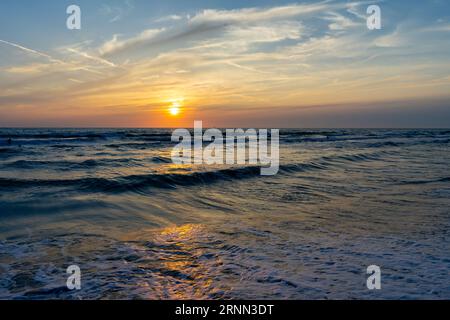 sunset over the Mediterranean sea Stock Photo