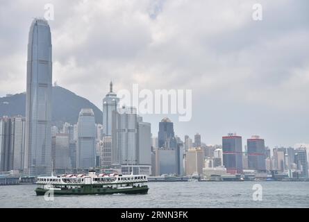 (170623) -- HONG KONG, June 23, 2017 -- The Star Ferry sails at the Victoria Harbor in Hong Kong, south China, May 11, 2017. July 1, 2017 marks the 20th anniversary of Hong Kong s return to the motherland. ) (ry) CHINA-HONG KONG-RETURN ANNIVERSARY-STAR FERRY (CN) WangxXi PUBLICATIONxNOTxINxCHN   Hong Kong June 23 2017 The Star Ferry SAILS AT The Victoria Harbor in Hong Kong South China May 11 2017 July 1 2017 Marks The 20th Anniversary of Hong Kong S Return to The Motherland Ry China Hong Kong Return Anniversary Star Ferry CN  PUBLICATIONxNOTxINxCHN Stock Photo